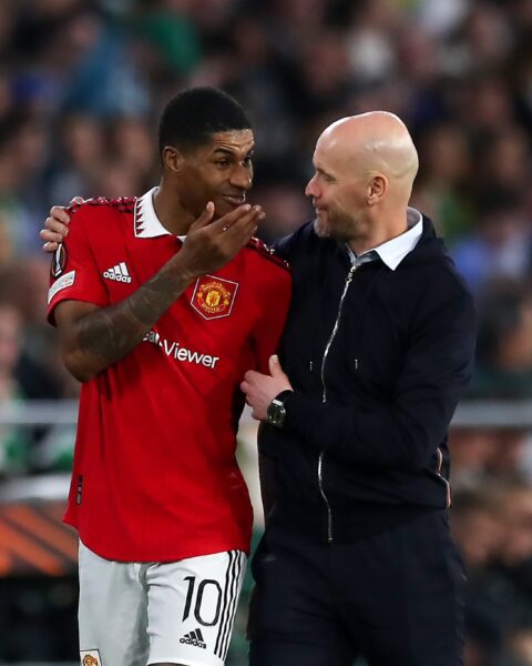 Ten Hag Drums Support For Rashford Despite Dip in Form