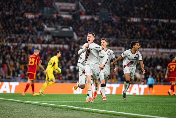 UEL: Leverkusen defeat Roma in Rome to keep treble hopes alive