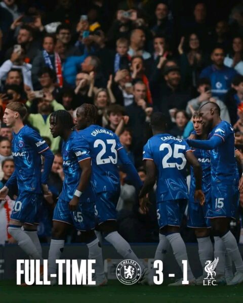 Chelsea Triumph 3-1 Over Newly Crowned Champions Liverpool